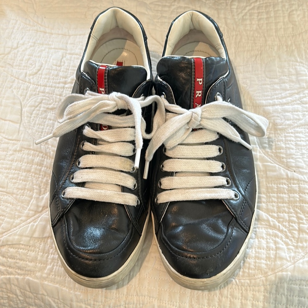 PRADA black and white sneakers size 38